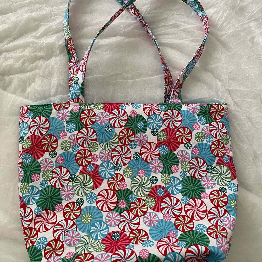 Colorful Patterned Holiday Tote Bag